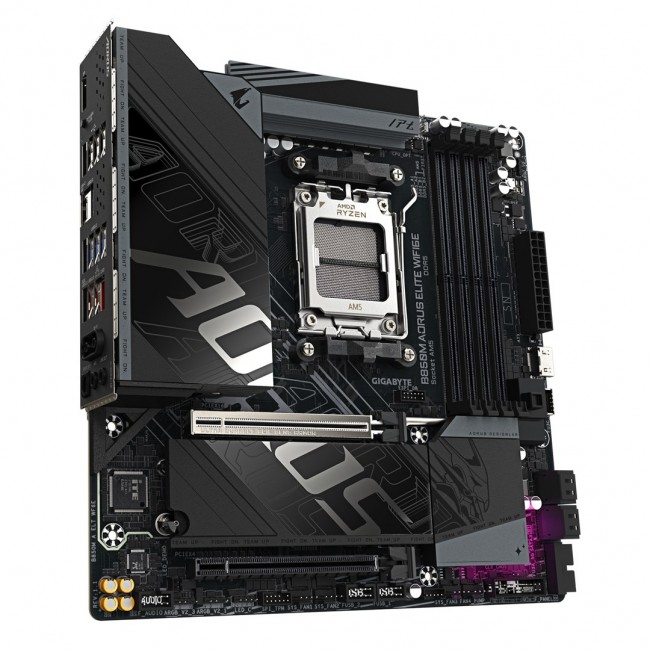 GIGABYTE B850M AORUS ELITE WIFI6E Motherboard - AMD Ryzen 9000 Series CPUs, 12+2+2 Phases Digital VRM, up to 8200MHz DDR5 (OC), 1xPCIe 5.0 + 1xPCIe 4.0 M.2, WIFI 6E, 2.5GbE LAN, USB 3.2 Gen 2