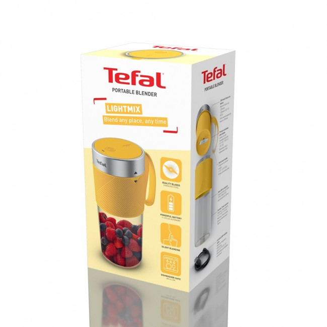 Tefal Lightmix BL1C0230 blender 0.3 L Portable blender Stainless steel, Transparent, Yellow