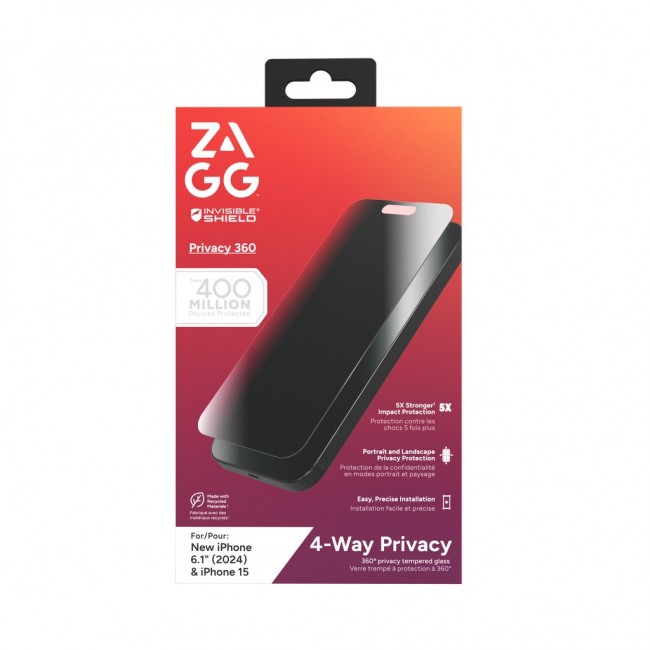 InvisibleShield Glass Elite Privacy 360 Apple iPhone 16/15 Screen