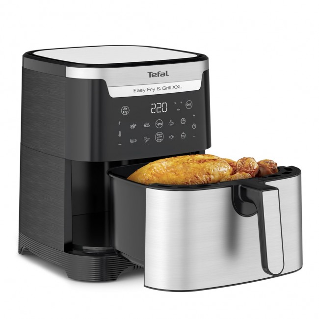TEFAL Easy Fry & Grill EY801D 6.5 L Stand-alone 1650 W Hot air fryer Stainless steel TEFAL Easy Fry & Grill EY801D 6.5 L Stand-alone 1650 W Hot air fryer Stainless steel