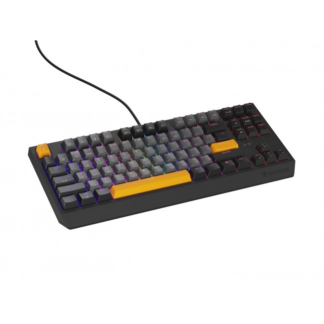 GENESIS Thor 230 TKL keyboard Gaming USB + RF Wireless + Bluetooth QWERTY Black, Grey, Orange