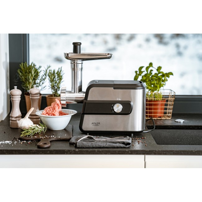Adler AD 4813 mincer 2000 W Black, Silver Adler AD 4813 mincer 2000 W Black, Silver