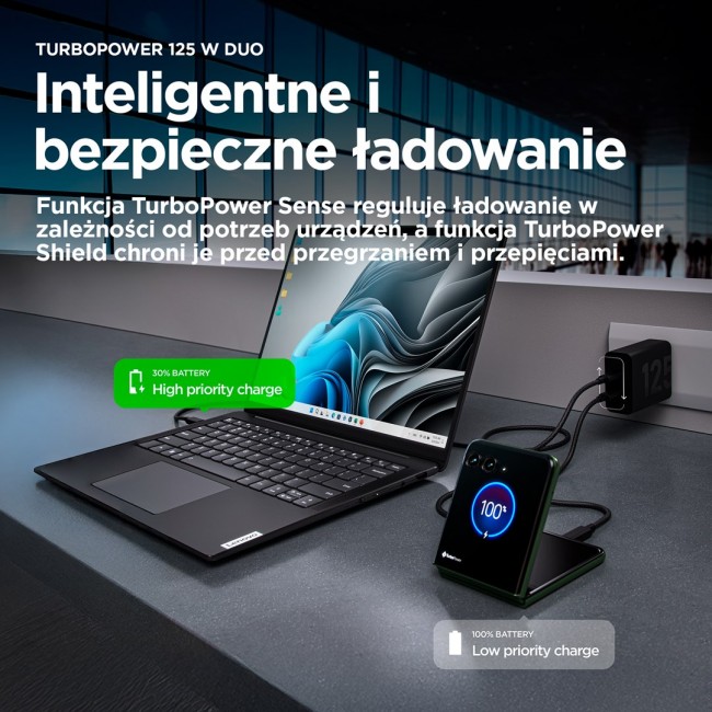 Motorola TurboPower 125W Duo Charger Universal Black AC Fast charging Indoor Motorola TurboPower 125W Duo Charger Universal Black AC Fast charging Indoor