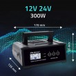 Qoltec Inteligentna mikroprocesorowa adowarka 12V 24V 25A| Prostownik z funkcją naprawy do akumulatora AGM GEL SLA | LCD