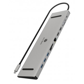 IcyBox docking station USB-C - HDMI/VGA/USB-A/USB-C/3.5mm