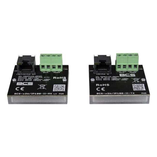 BCS BCS-X2W/IP100-II network media converter 100 Mbit/s Black