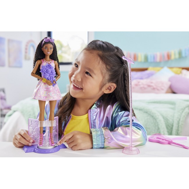 Barbie 65th Anniversary Doll & 10 Accessories, Pop Star Set with Brunette Singer Doll Barbie 65th Anniversary Doll & 10 Accessories, Pop Star Set with Brunette Singer Doll