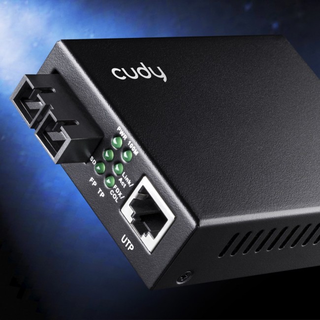 Cudy MC100SA-20 network media converter 100 Mbit/s 1310 nm Single-mode Black Cudy MC100SA-20 network media converter 100 Mbit/s 1310 nm Single-mode Black