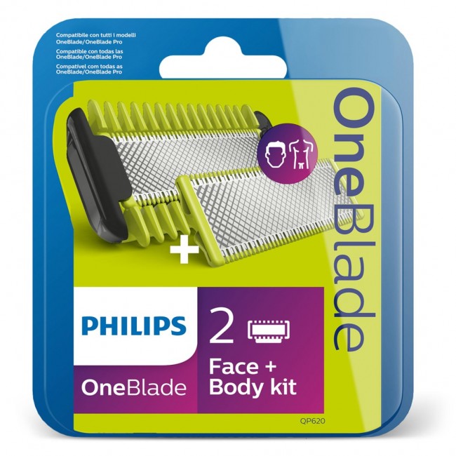 Philips | OneBlade Face and Body kit | QP620/50 | Number of shaver heads/blades 2 | Green Philips | OneBlade Face and Body kit | QP620/50 | Number of shaver heads/blades 2 | Green
