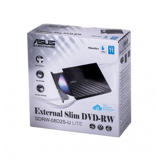 ASUS SDRW-08D2S-U Lite optical disc drive DVD RW Black