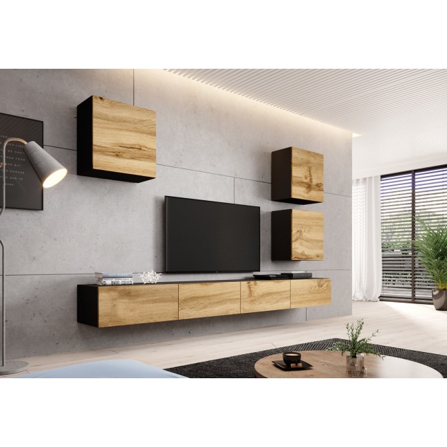 Cama square cabinet VIGO 50/50/30 black/wotan oak