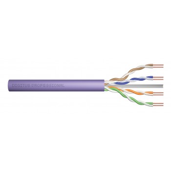 Installation cable DIGITUS cat.6, U/UTP, B2ca, AWG23/1, LSOH, 500m, purple, reel