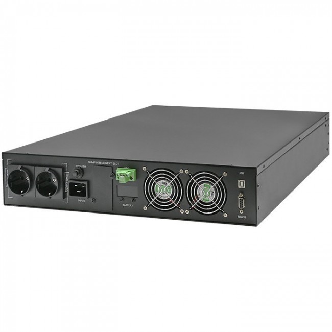 Qoltec Uninterruptible Power Supply (UPS) for RACK | 2.4kVA | 2400W | Power Factor 1.0 | LCD | EPO | USB | Online