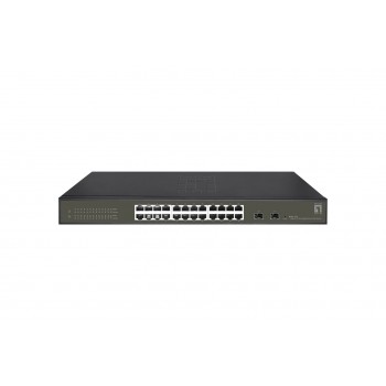 LevelOne Hilbert 26-Port Gigabit Smart Lite Switch, 24 x Gigabit RJ45, 2 x Gigabit SFP