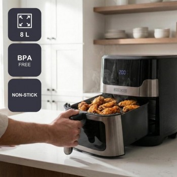 Black+Decker BXAF8001E 1700 W 8 L oil-free deep fryer, black