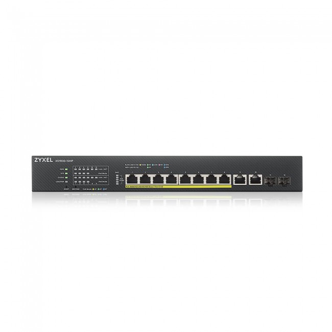 Zyxel XS1930-12HP-ZZ0101F network switch Managed L3 10G Ethernet (100/1000/10000) Power over Ethernet (PoE) Black Zyxel XS1930-12HP-ZZ0101F network switch Managed L3 10G Ethernet (100/1000/10000) Power over Ethernet (PoE) Black