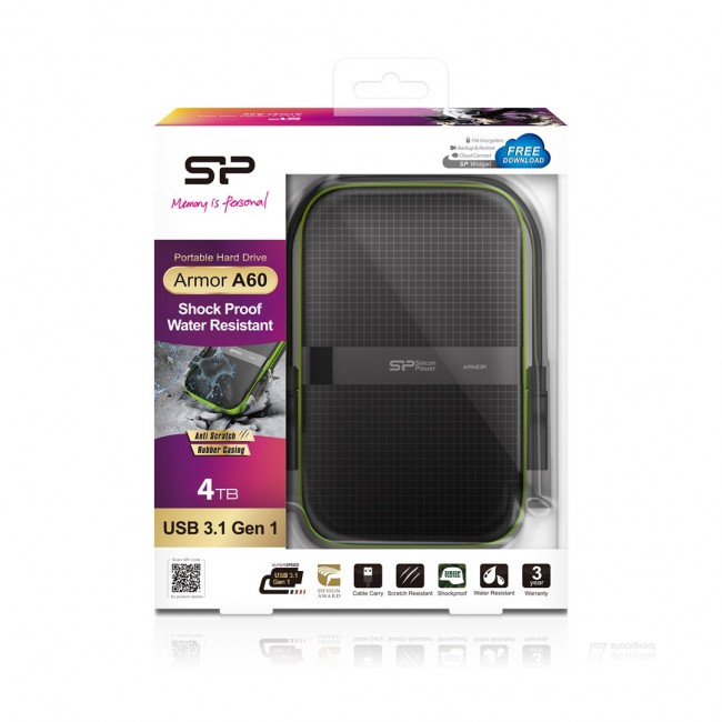 Silicon Power Armor A60 external hard drive 4000 GB Black, Green Silicon Power Armor A60 external hard drive 4000 GB Black, Green