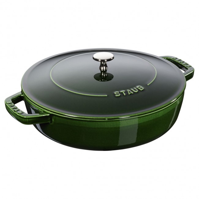 Deep braising pan with lid Staub - 24 cm, Green Deep braising pan with lid Staub - 24 cm, Green