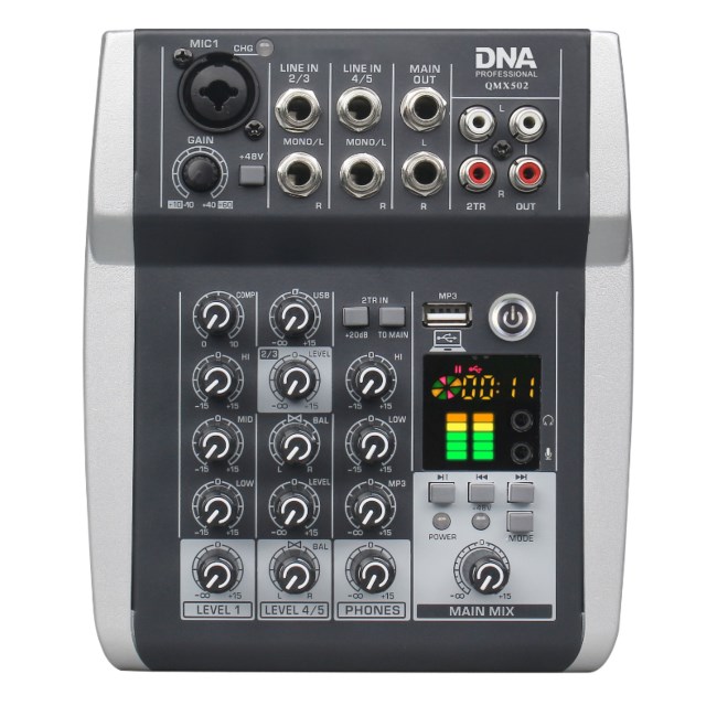 DNA QMX502 5-channel Analog sound mixer Blue