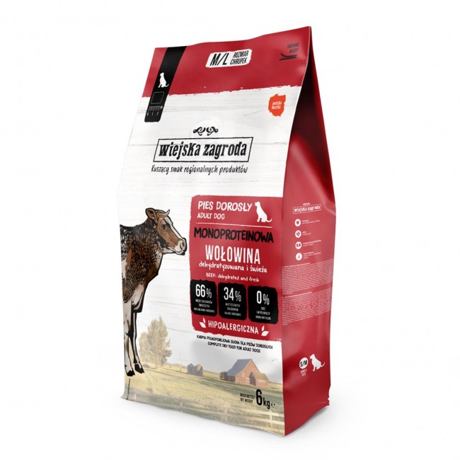 WIEJSKA ZAGRODA Monoprotein Beef - dry dog food - 6kg WIEJSKA ZAGRODA Monoprotein Beef - dry dog food - 6kg