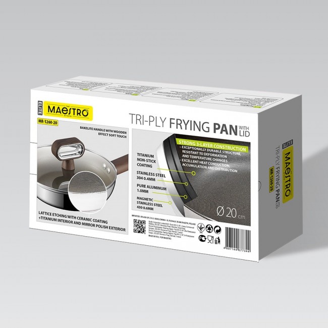 TITANCORE Frying Pan with Lid MAESTRO MR-1260 20 cm (MR-1260-20)