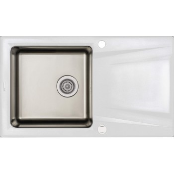 1-bowl granite-steel sink with drainer
