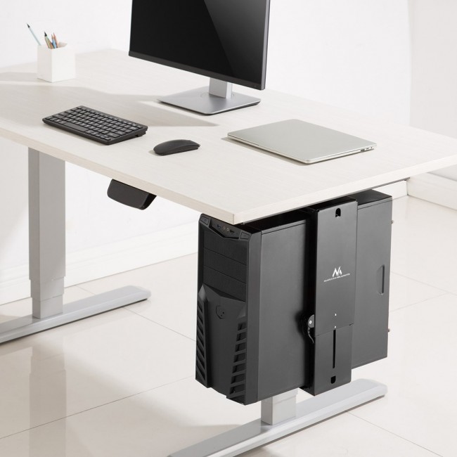 Maclean MC-885 B Under Desk Computer Holder Black Adjustable Max. 10kg. Maclean MC-885 B Under Desk Computer Holder Black Adjustable Max. 10kg.