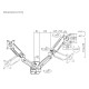 Maclean wall mount for two monitors, 17-32'', 9kg max, mechanical spring, MC-988 Maclean wall mount for two monitors, 17-32'', 9kg max, mechanical spring, MC-988