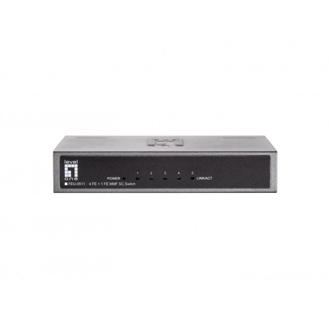 LevelOne 5-Port Fast Ethernet Switch, 1 x SC Multi-Mode Fiber