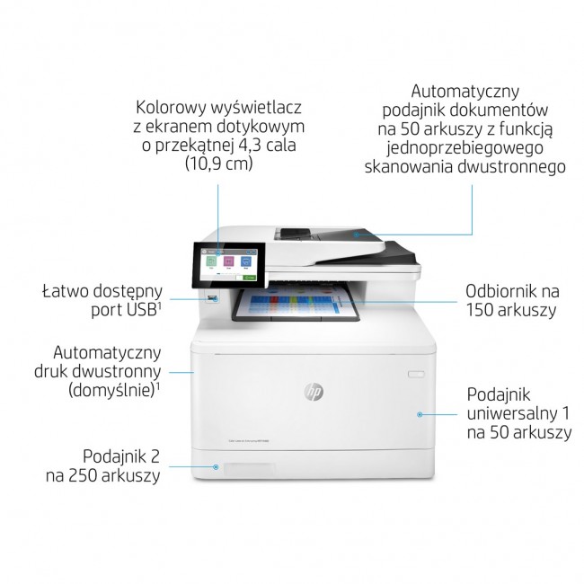 HP Color LaserJet Enterprise LaserJet Enterprise M480f Multifunction Color Printer, Ethernet Only Copier, Scanner