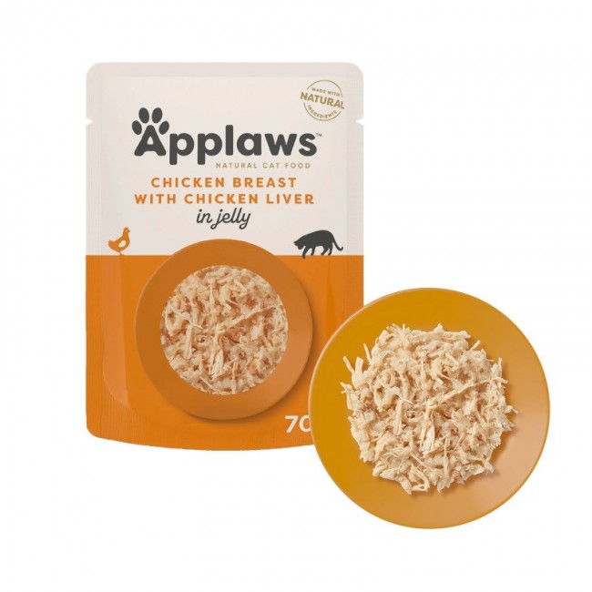 APPLAWS Chicken breast with chicken liver in jelly - wet cat food - 70g APPLAWS Chicken breast with chicken liver in jelly - wet cat food - 70g