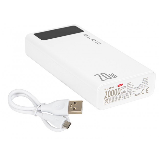 Power Bank 20000mAh QC+PD 20W + lightning PB20E Power Bank 20000mAh QC+PD 20W + lightning PB20E