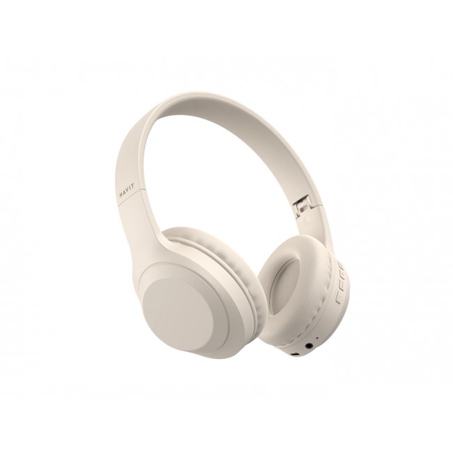 Havit H628BT - wireless on-ear headphones, beige