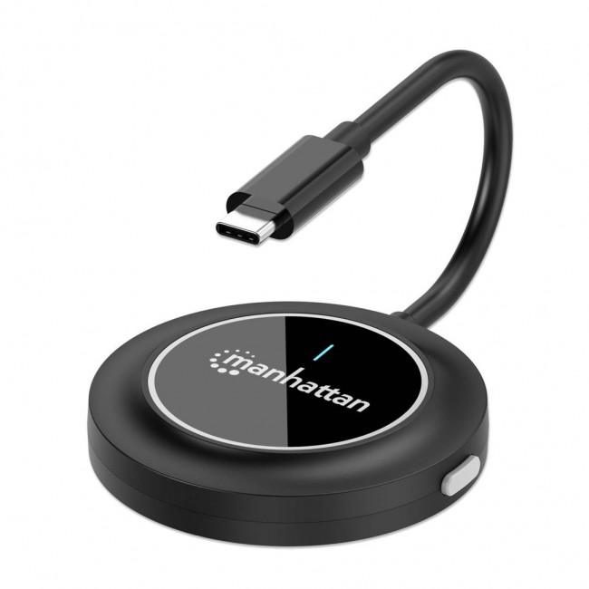 Manhattan 1080p Wireless HDMI Display Adapter with USB-C Transmitter, Dongle Wirelessly Displays a Video Signal from a USB-C Device on an HDMI TV or Projector, Requires Receiver from 208420 Wireless HDMI Presentation Kit, Black