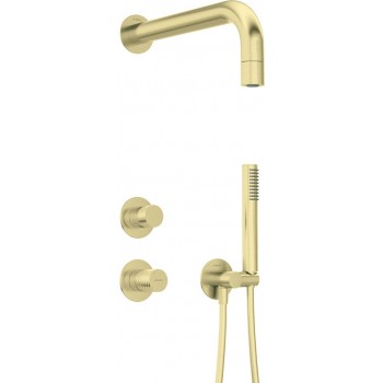 Shower set with overhead shower head