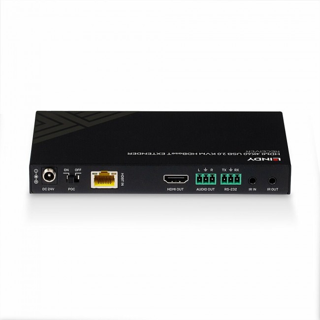 Lindy 150m Cat.6 HDMI 4K60, IR, RS-232 & Audio HDBaseT KVM Extender, Receiver Lindy 150m Cat.6 HDMI 4K60, IR, RS-232 & Audio HDBaseT KVM Extender, Receiver