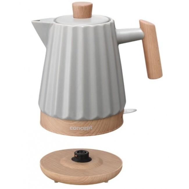 Concept RK0091 Ceramic electric kettle 1.5 l Light grey Concept RK0091 Ceramic electric kettle 1.5 l Light grey
