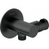 Round angled connector with handset holder