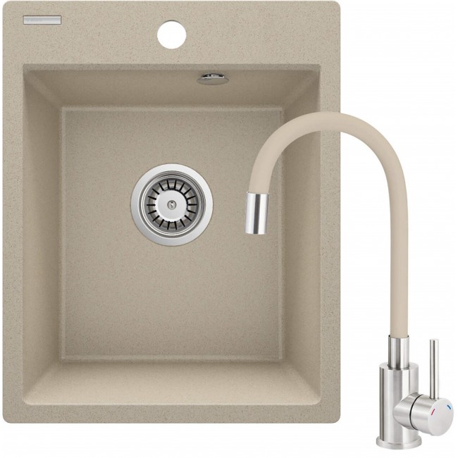 Granite sink with 1-bowl faucet Granite sink with 1-bowl faucet