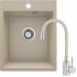Granite sink with 1-bowl faucet