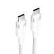 Vention USB-C to C cable, braided, 3A, 480Mbps, 60W, 1m, WH Vention USB-C to C cable, braided, 3A, 480Mbps, 60W, 1m, WH