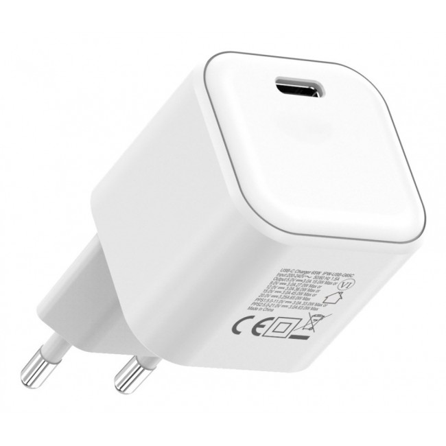 Techly IPW-USB-G65C mobile device charger Universal White AC Fast charging Indoor