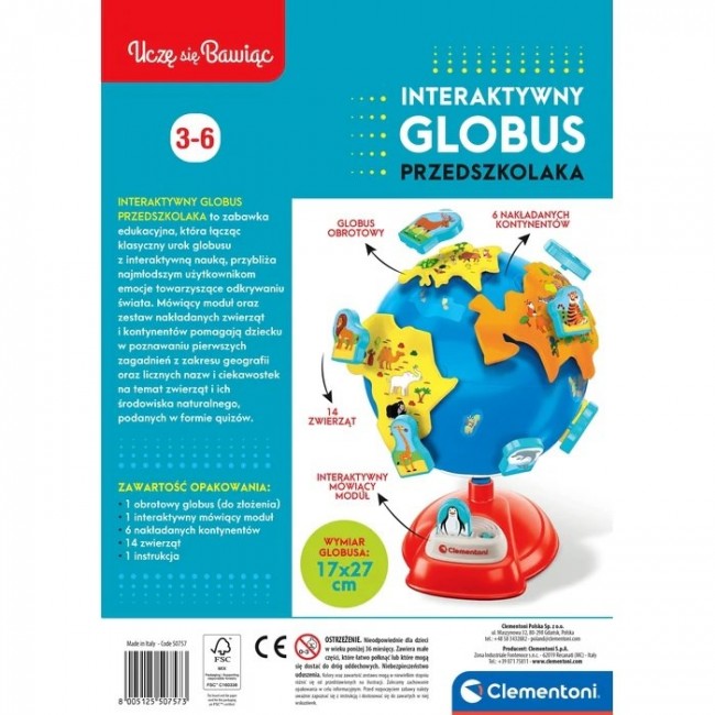 Clementoni Set Interactive Globe for Preschoolers Clementoni Set Interactive Globe for Preschoolers