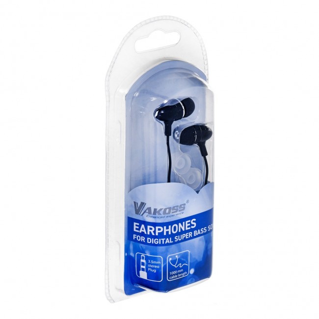 Vakoss LT-437EX headphones/headset Wired In-ear Music Black