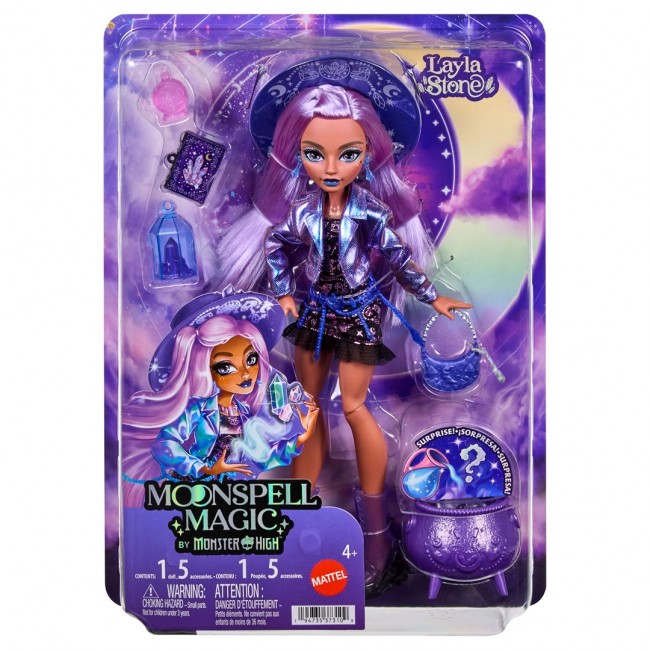 Monster High Moonspell Magic by Layla Stone Fashion Doll, Crystal Witch with Accessories