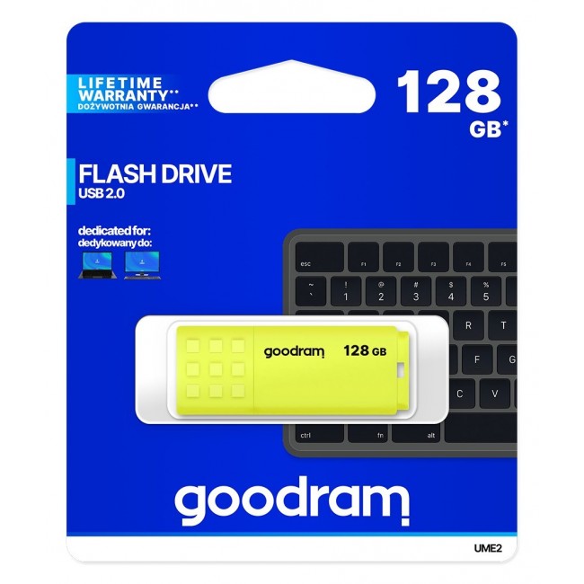 Goodram UME2 128GB USB flash drive USB Type-A 2.0 Yellow