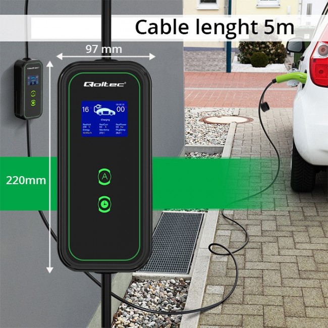 Qoltec Mobile EV Charger 2-in-1 Type2 | 3.5kW | 230V Qoltec Mobile EV Charger 2-in-1 Type2 | 3.5kW | 230V