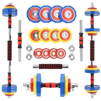 Coloured barbells with barbell function in a case HMS SKC20 2 x 10 kg