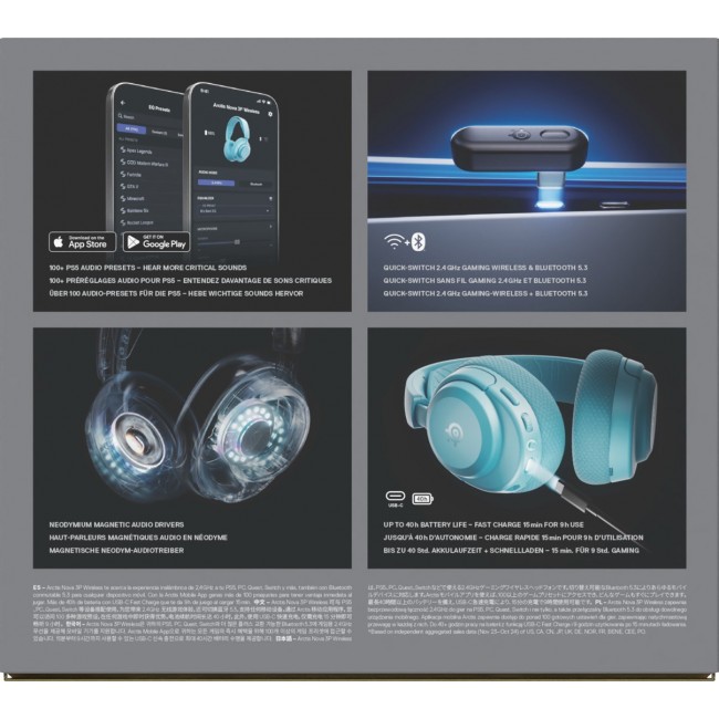 Steelseries Arctis Nova 3P Wireless PS Aqua