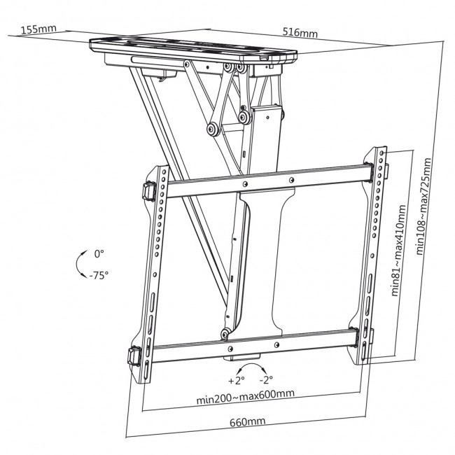 Maclean MC-880 Electric Ceiling TV Mount, 32